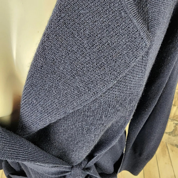 Banana Republic Merino Wool Belted Cardigan  Navy Blue Size XS Classic Luxury - Picture 8 of 13